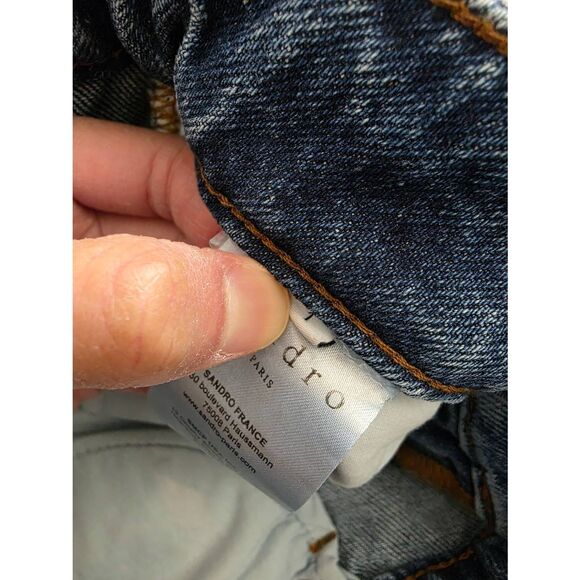 Sandro Silver Metallic Denim Mini Skirt 1 - Picture 11 of 11